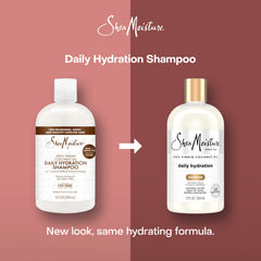 Shea Moisture Daily Hydration Shampoo Virgin Coconut Oil for All Hair Types Sulfate-Free 13 oz