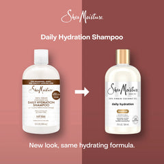 Shea Moisture Daily Hydration Shampoo Virgin Coconut Oil for All Hair Types Sulfate-Free 13 oz