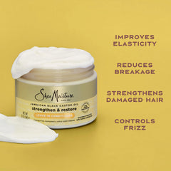 SheaMoisture Jamaican Black Castor Oil Leave In Conditioner 100% Pure Jamaican Black Castor Oil For Damaged Hair to Soften and Detangle Hair 11.5 oz