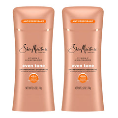 SheaMoisture Antiperspirant Deodorant Stick Even Tone Vitamin C & Niacinamide 2 Count for 48HR Sweat & Odor Protection with No Parabens & No Mineral Oil 2.6 oz