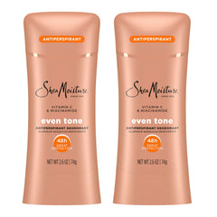 SheaMoisture Antiperspirant Deodorant Stick Even Tone Vitamin C & Niacinamide 2 Count for 48HR Sweat & Odor Protection with No Parabens & No Mineral Oil 2.6 oz