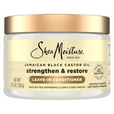 SheaMoisture Jamaican Black Castor Oil Leave In Conditioner 100% Pure Jamaican Black Castor Oil For Damaged Hair to Soften and Detangle Hair 11.5 oz