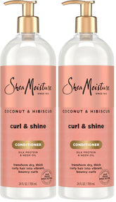 SheaMoisture Curl & Shine Conditioner Coconut & Hibiscus,for Thick,Curly Hair,to Moisturize-& Soften,24 oz,(Pack of 2)