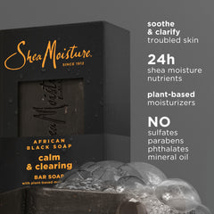 SheaMoisture Bar soap AfricanSoap Soothe & Clarify Skin Soothing and Clarifying bar-soap with 24h shea moisture nutrients for Healthy, Glowing Skin 8 oz (Pack of 8)