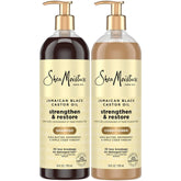 SheaMoisture Jamaican Black Castor Oil Strengthen & Restore Shampoo and Conditioner Set, 24 Oz Ea