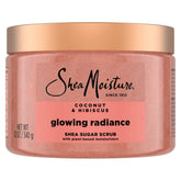 SheaMoisture Shea Sugar Body Scrub For Glowing Radiance Coconut Hibiscus Glowing Radiance Body Scrub With 24h Shea Moisture Nutrients 12 oz