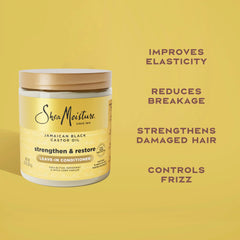 SheaMoisture Leave In Conditioner Jamaican Black Castor Oil Conditioner For Hair To Soften and Detangle Hair 20 oz