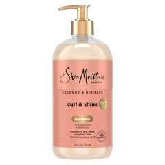 Shea Moisture Shampoo Coconut and Hibiscus, for Thick, Curly Hair, to Cleanse & Hydrate, 24 Fl oz