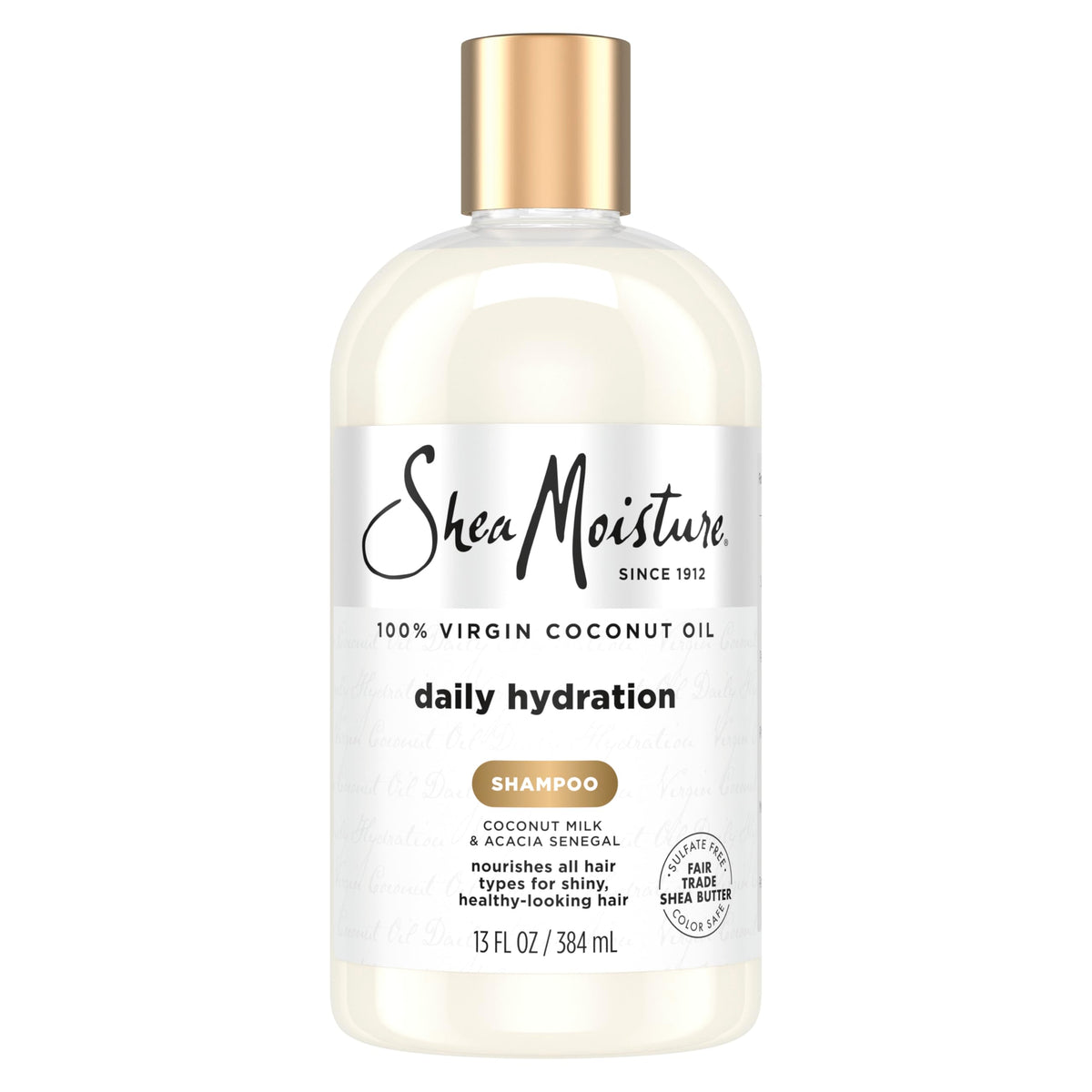 Shea Moisture Daily Hydration Shampoo Virgin Coconut Oil for All Hair Types Sulfate-Free 13 oz