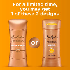 SheaMoisture Antiperspirant Deodorant Stick Moisturizing Raw Shea Butter & Hyaluronic Acid 2 Count for 48HR Sweat & Odor Protection with No Parabens & No Mineral Oil 2.6 oz