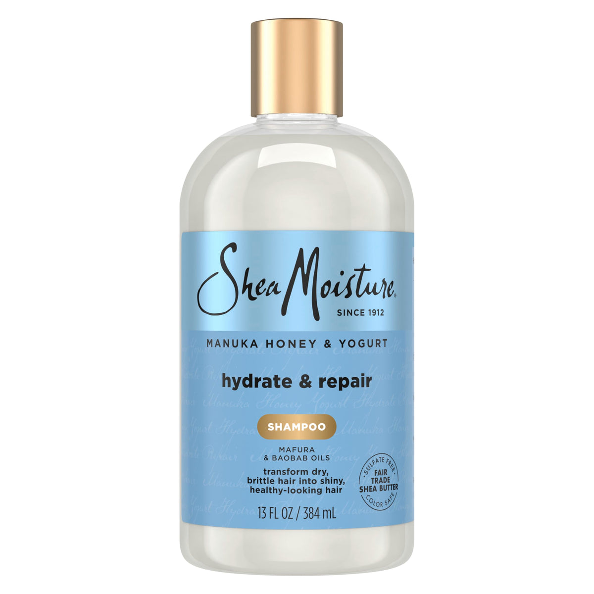 Shea Moisture Shampoo Hydrate and Repair for Damaged Hair with Manuka Honey and Shea Butter 13 oz