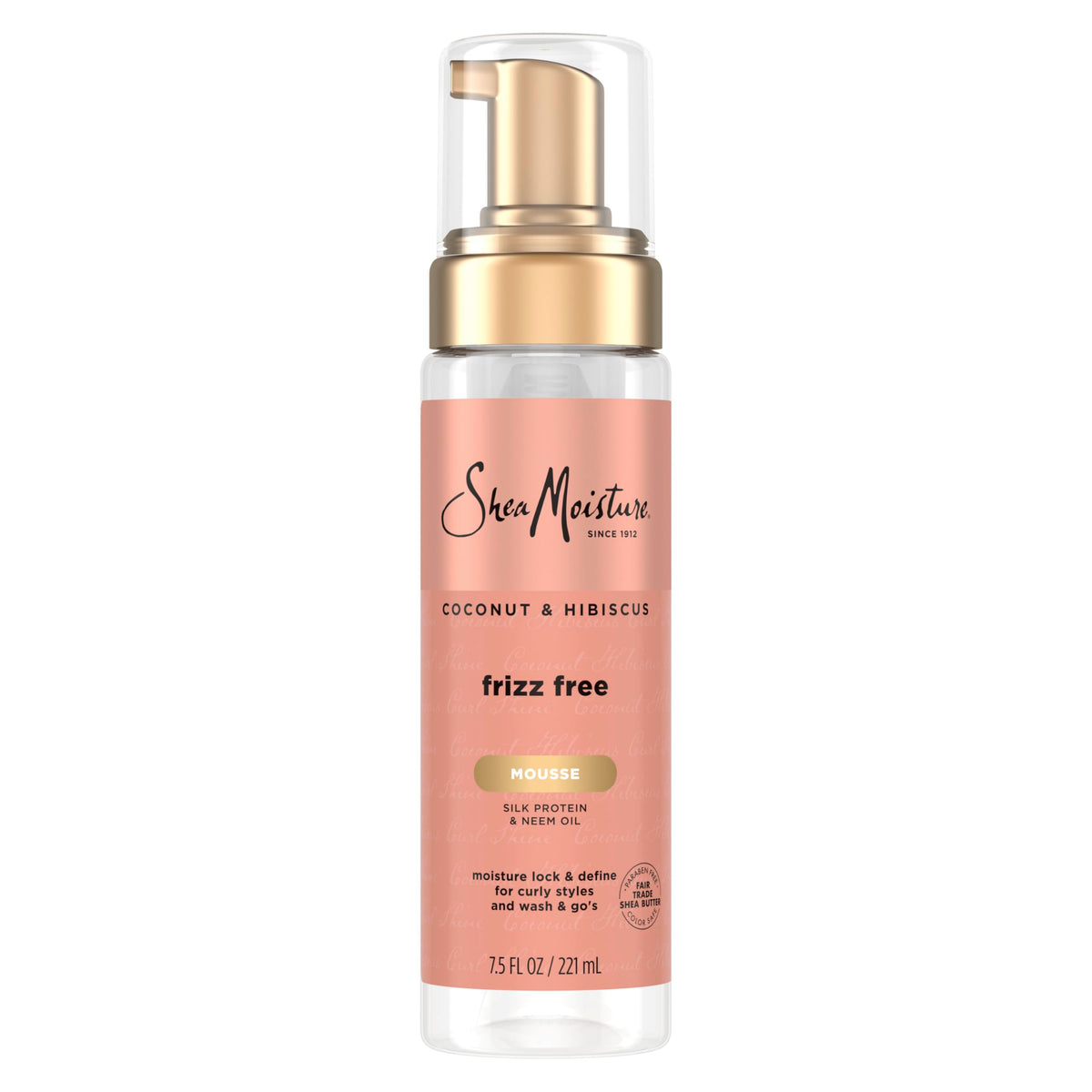SheaMoisture Curl Mousse Coconut and Hibiscus for Frizz Control Styling Mousse with Shea Butter 7.5 oz