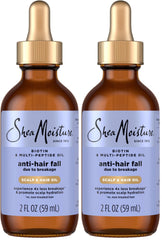SheaMoisture Scalp & Hair Oil, Anti-Hair Fall for Healthy Looking and Moisturized Scalp, with Biotin & Multi-Peptide ScalpBoost Technology, 2 oz,(Pack of 2)