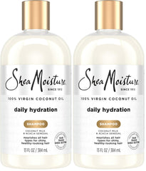 SheaMoisture Shampoo, 13 oz, All Hair Types | Daily Hydration | Virgin Coconut Oil | Sulfate-Free | Pack of 2
