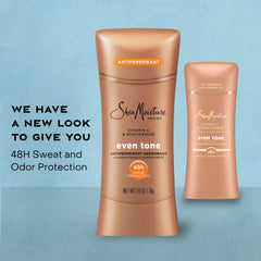 SheaMoisture Antiperspirant Deodorant Stick Even Tone Vitamin C & Niacinamide 2 Count for 48HR Sweat & Odor Protection with No Parabens & No Mineral Oil 2.6 oz