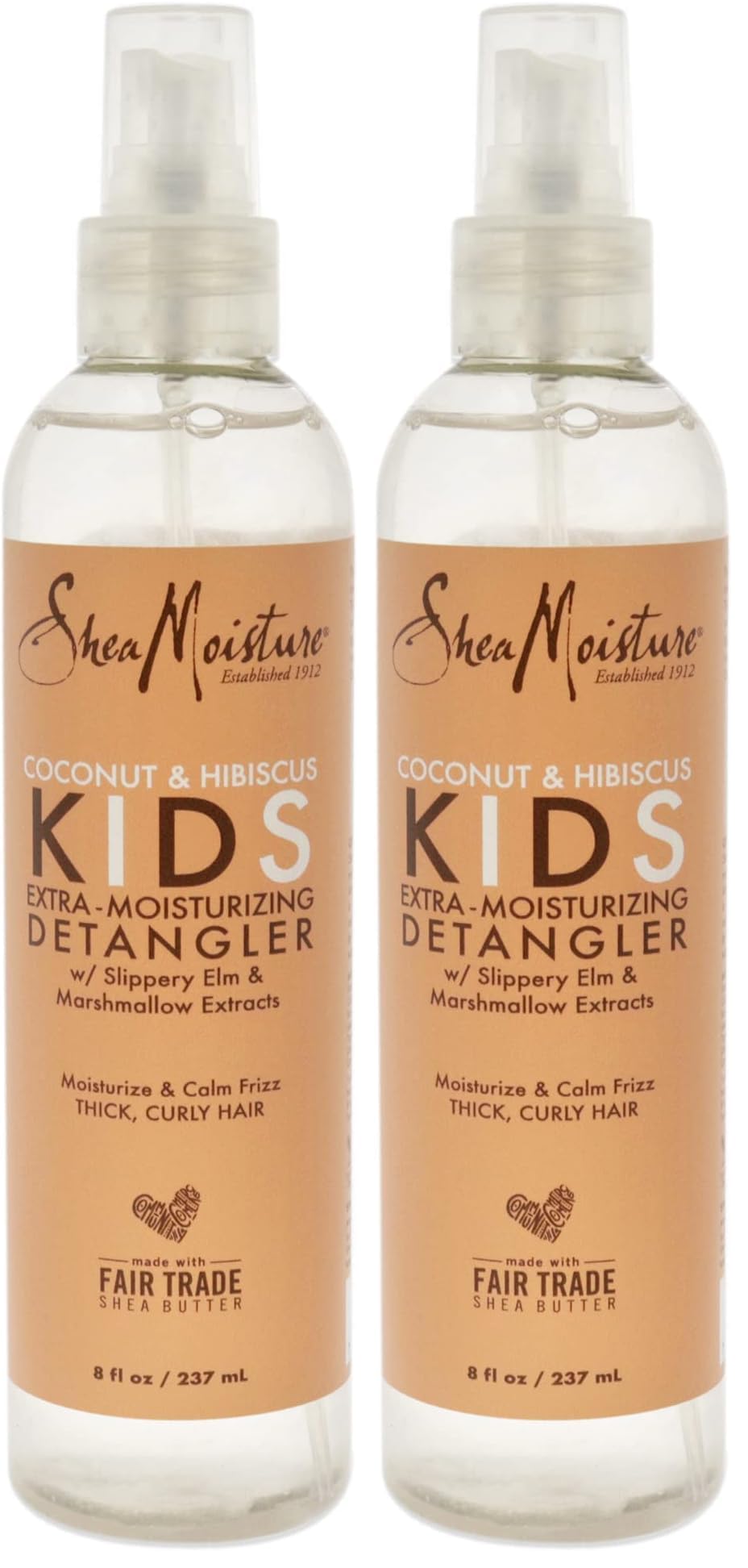 SheaMoisture Detangler Conditioner, 8 oz, Pack of 2 | Kids | Curly Hair | Coconut and Hibiscus | Extra Moisturizing
