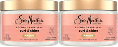 SheaMoisture Hair Mask Coconut & Hibiscus for Dry Curls Hair Mask with Shea Butter 11.5 oz, (Pack of 2)