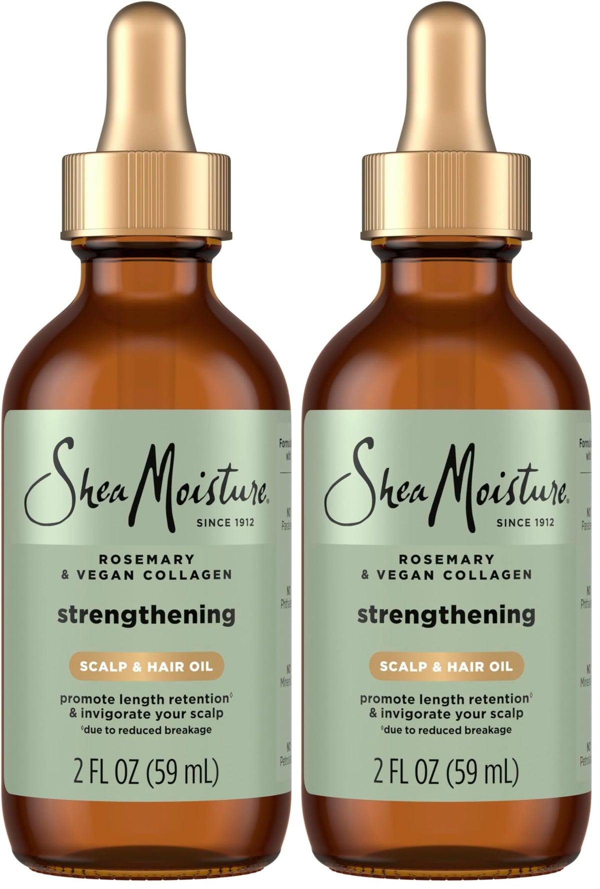 SheaMoisture Strengthening Scalp & Oil Rosemary & Vegan Collagen To Protect The Scalp And Strengthen Hair ScalpBoost Technology For A Cooling Sensation With ScalpBoost Technology 2 Fl Oz,(Pack of 2)