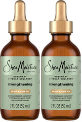 SheaMoisture Strengthening Scalp & Oil Rosemary & Vegan Collagen To Protect The Scalp And Strengthen Hair ScalpBoost Technology For A Cooling Sensation With ScalpBoost Technology 2 Fl Oz,(Pack of 2)