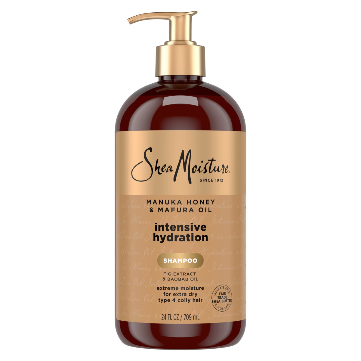 Shea Moisture Intensive Hydration Shampoo Manuka Honey & Mafura Oil, For Extra Dry, Damaged Hair, Sulfate-Free, 24 oz