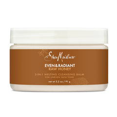 SheaMoisture Even and Radiant Face Cleanser For Uneven Skin Tone and Dark Spots 3-in-1 Cleansing Balm With Raw Honey 3.2 oz