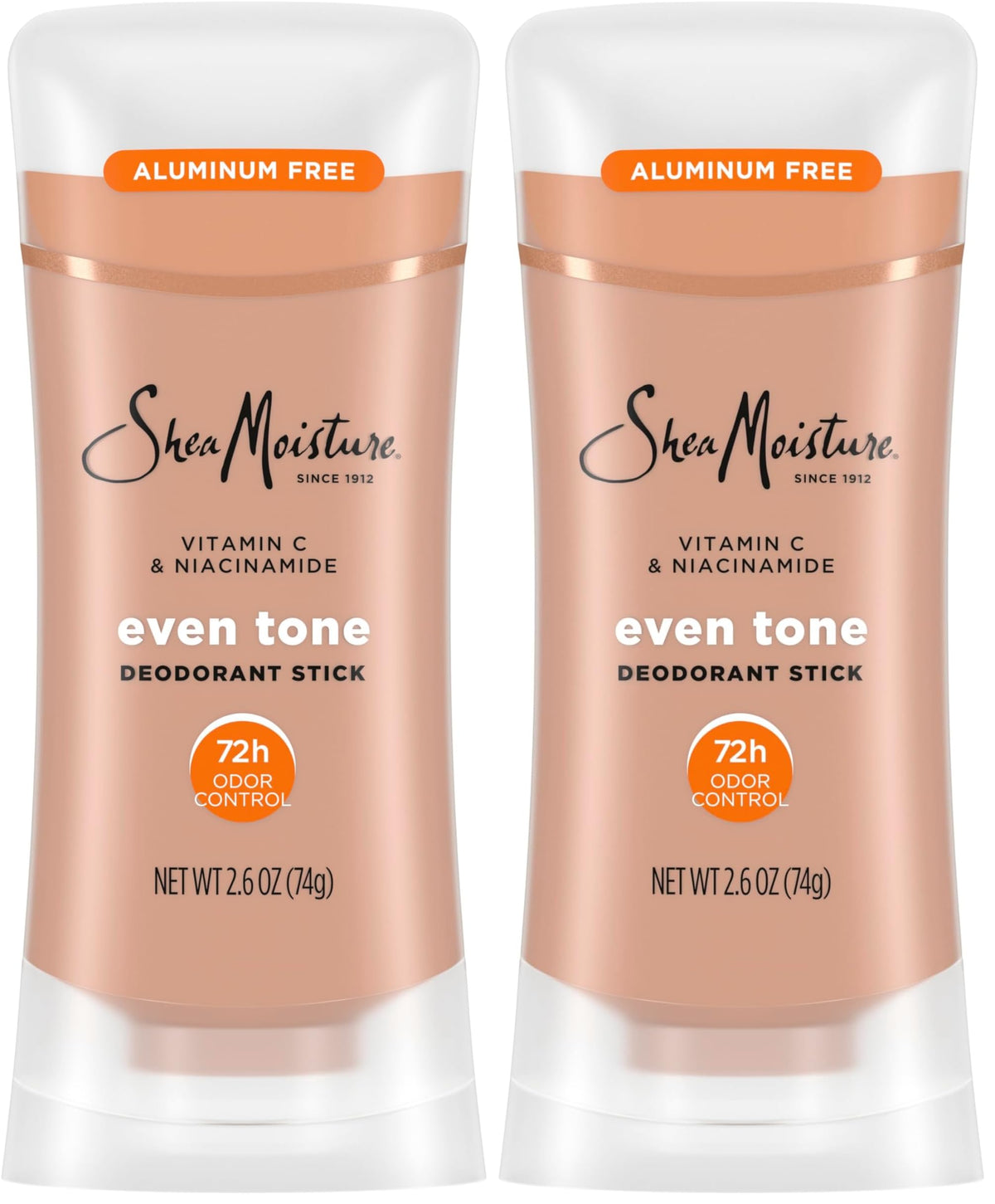 SheaMoisture Deodorant Stick for 72h Odor Control Fresh Aluminum Free 2.6 oz, (Pack of 2)