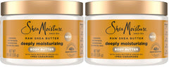 SheaMoisture Deeply Moisturizing Body Butter with Raw Shea Butter, Argan Oil and Pro-Ceramides, Rich Hydration & Healing of Dry Skin, 48H Moisturizing 11.5 oz, (Pack of 2)